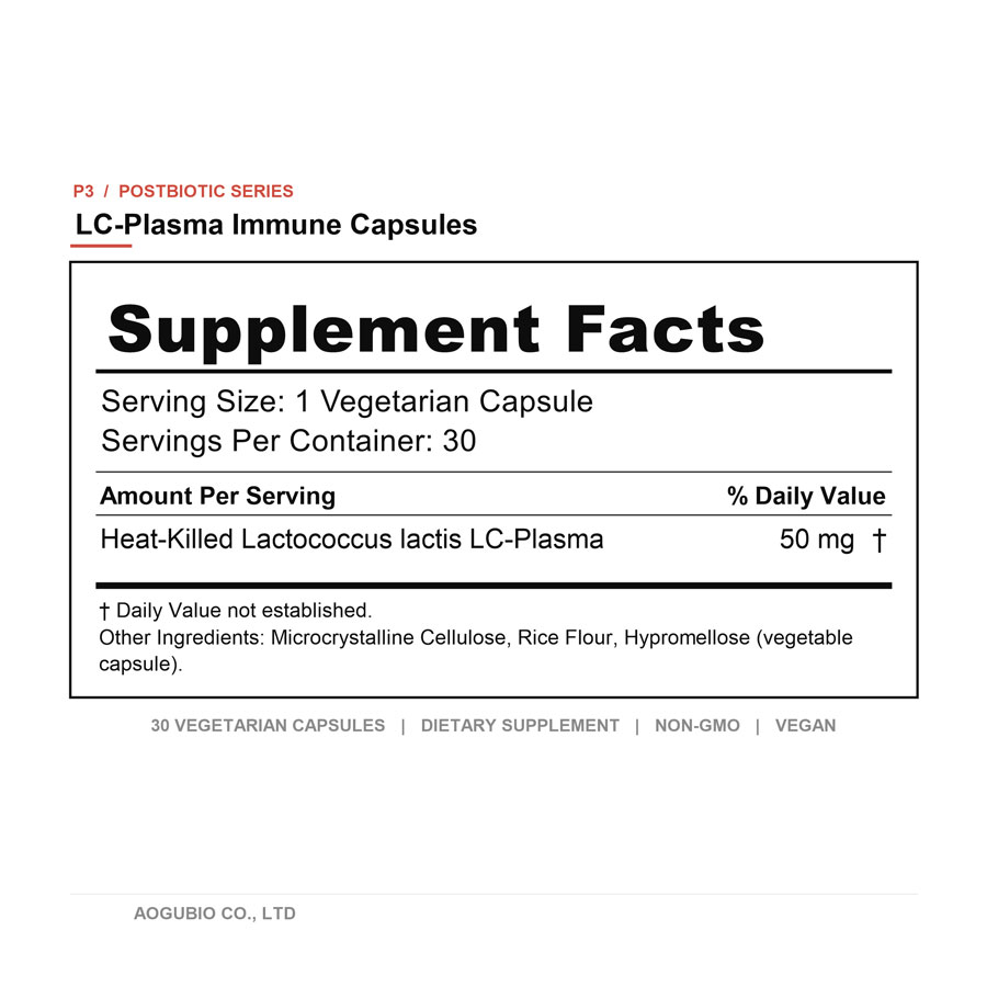 OEM LC-Plasma Capsules Manufacturer Lactococcus lactis strain Plasma