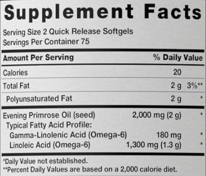 Primrose Oil Soft Capsules supplement